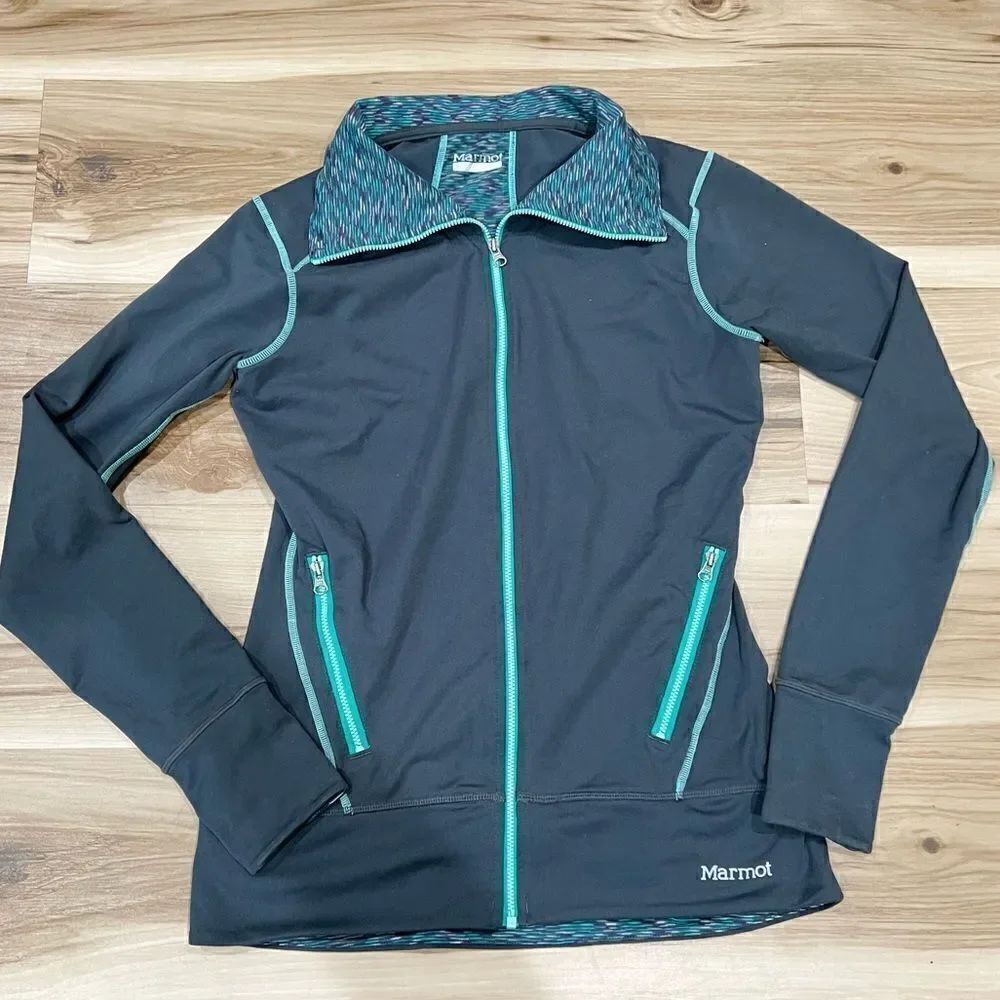 Marmot Full Zip Stretched Activewear Fleece Lined Warm Up Jacket Women’s Small